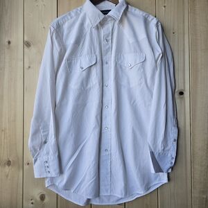 Panhandle Slim Western Pearl Snap Dress Shirt White Mens Medium